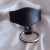 black soft leather bdsm lockable neck cuff with large d-ring, handmade