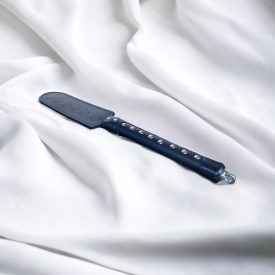 BDSM black leather paddle with spikes
