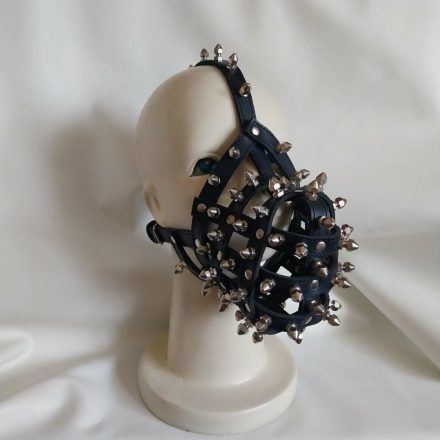 Leder-Hundemaulkorb mit Verzierungen (Schwarz)