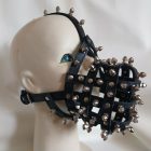 Leder-Hundemaulkorb mit Verzierungen (Schwarz)