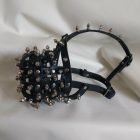 Leder-Hundemaulkorb mit Verzierungen (Schwarz)