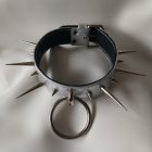 BDSM collar with spiked decorations (silver)