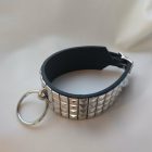 Fetish Collar with Pyramid Studs - Black - Lockable