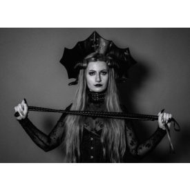 Fetish leather bat collar