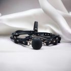 BDSM leather gag with head harness