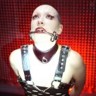 Bdsm zablás szájpecek bőrből petplay játékokhoz
