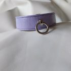buntes lederhalsband, geknitterte oberfläche, handgefertigt