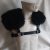 schwarz leder bdsm wikinger cosplay brustgeschirr mit fell handgefertigt