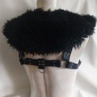 Viking bőr hám valódi juh prémmel