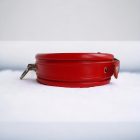 red leather bdsm neckcuff with one ring, handmade