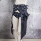  Fetish black leather men's and women's skirt