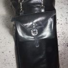  Fetish black leather men's and women's skirt